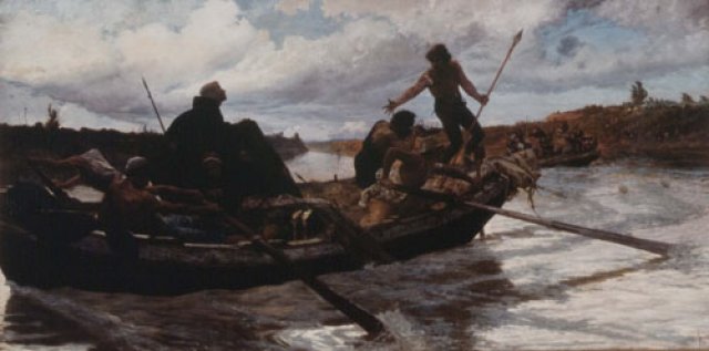 June Pope Eugene IV flees Rome, early June 1434 (Pio Joris) (1843-1921) Galleria Nazionale d